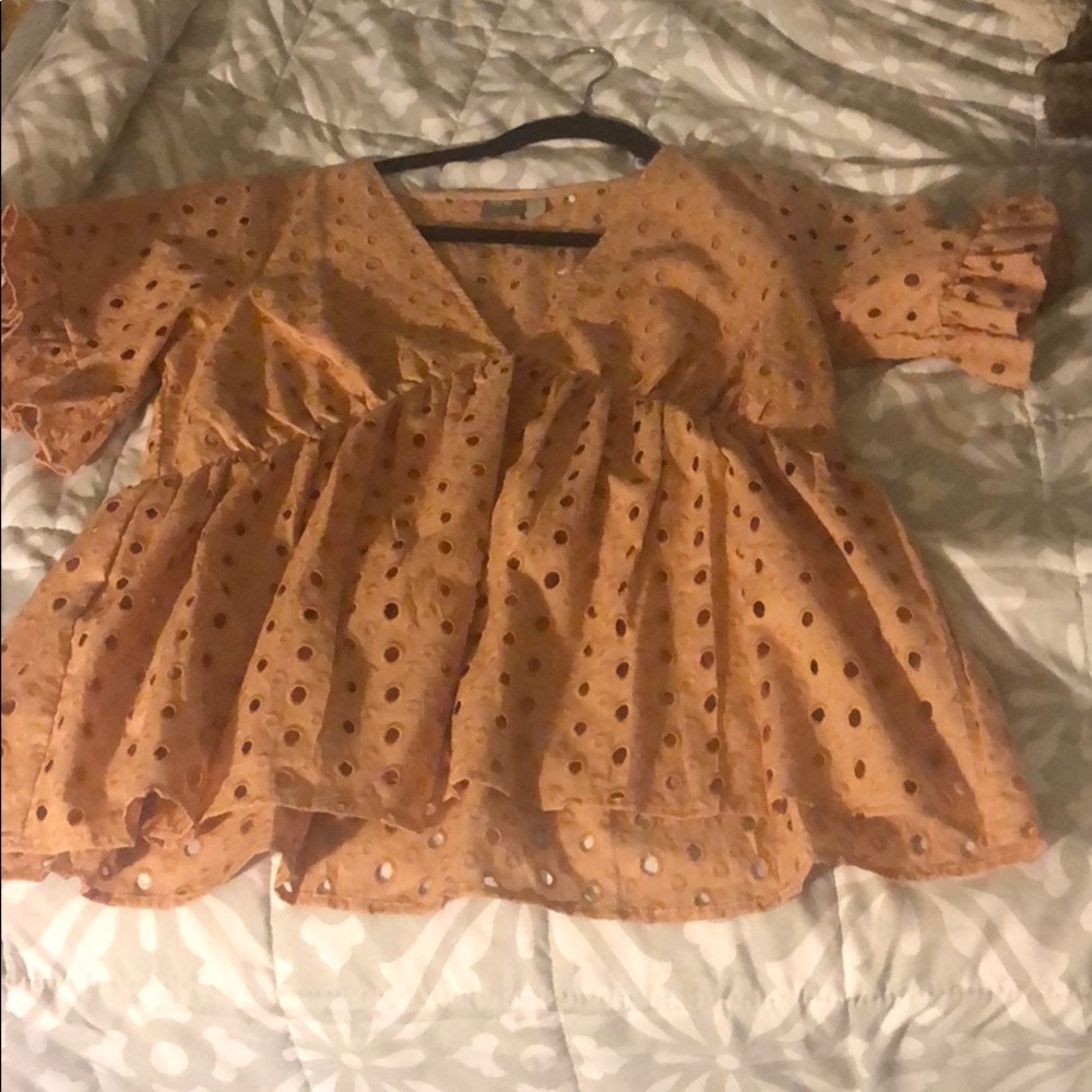 ASOS peplum eyelet blouse